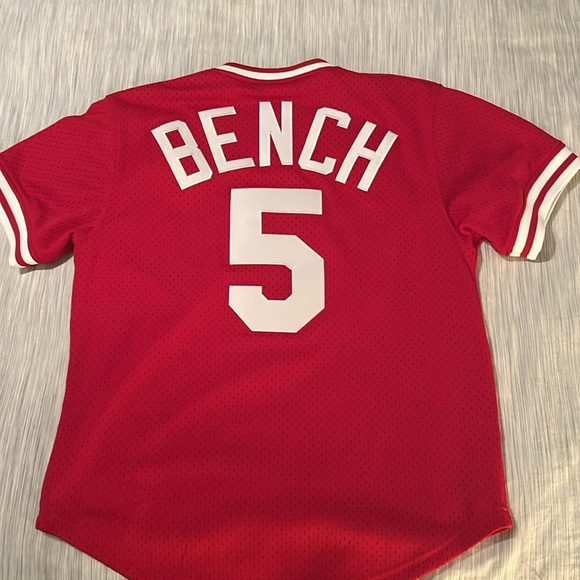 Cincinnati Reds Johnny Bench Mitchell and Ness practice jersey - Picture 2 of 4